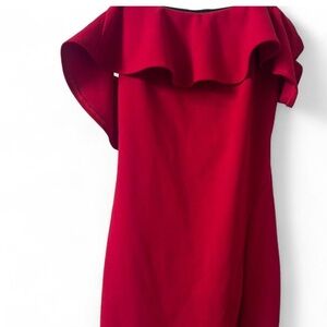 Sequin Hearts Off-Shoulder Red Mini Dress